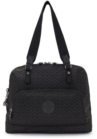 Kipling Linza Büyük Boy Sıgnature EmKadın Omuz Çantası Siyah