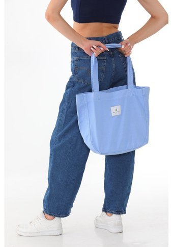 Berymood Bebe Kumaş Bez Tote Bag Kanvas Spor Kadın Omuz Çantası Bebe Mavi