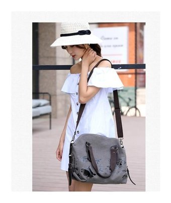 Happyplanet Xiaoqitt Daily Retro Sokak Kanvas Kadın Omuz Çantası Kırmızı