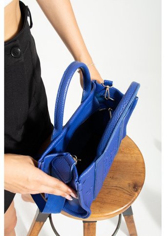 Valu Accessorize Tote Fermuarlı Kadın Omuz Çantası Mavi