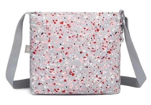 Smart Bags Smb3163 Krinkıl Parçacık Parçacık Kadın Omuz Çantası Gri