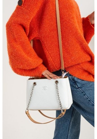 Çanta Trend Polo Of Colors 4 Bölmeli Kadın Omuz Çantası Beyaz