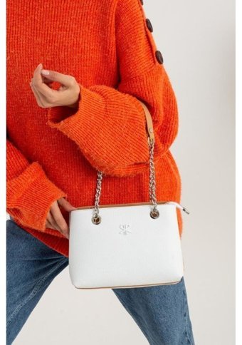 Çanta Trend Polo Of Colors 4 Bölmeli Kadın Omuz Çantası Beyaz
