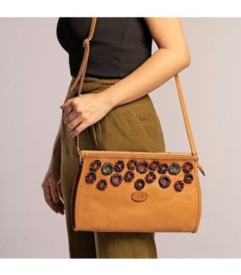 Gön Handmade Deri Örgü Plat Mürdüm Kadın Omuz Çantası Mürdüm