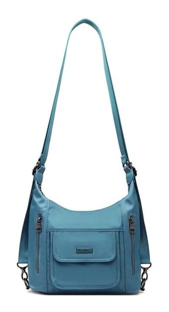 Smart Bags Barcelona Saten Kumaş Kadın Omuz Çantası Mavi