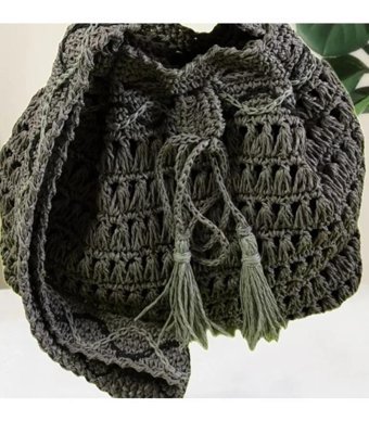 Ecndesing Handmade Kadın Omuz Çantası Gri