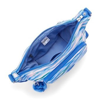 Kipling Gabb S Desenli Dıluted Kadın Omuz Çantası Beyaz - Mavi