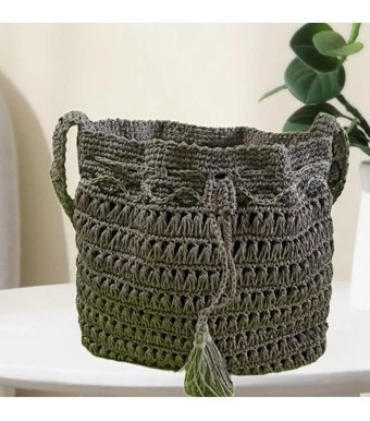 Ecndesing Handmade Kadın Omuz Çantası Gri