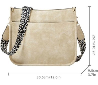 Sones 013 Leopar Pu Deri Su Geçirmez Kadın Omuz Çantası Bej