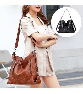 Alibee Tote Moda Hobo Büyük Kadın Omuz Çantası Siyah