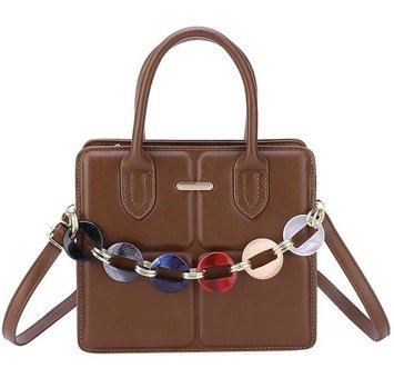 Worryfreeshopping Lbw Zincirli Casual Kadın Omuz Çantası Kahverengi