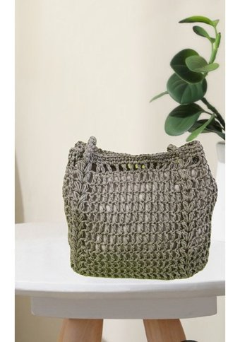 Ecndesing Handmade Fıstık Kadın Omuz Çantası Gri