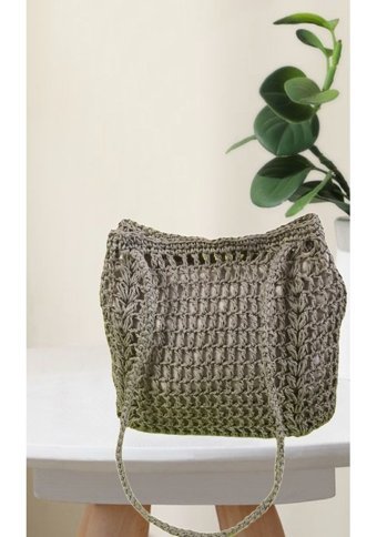 Ecndesing Handmade Fıstık Kadın Omuz Çantası Gri