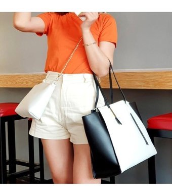 Cbtx Global 4'Ü 1 Arada Moda Büyük Kapasiteli Kadın Omuz Çantası Kahverengi