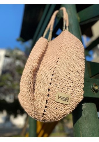 Refox Kağıt Ip Toz Zincir Detaylı Kadın Omuz Çantası Pembe