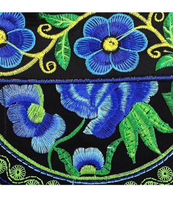Magideal Suntek Vintage Stil Etnik Nakış EÇokRenkli1 Kadın Omuz Çantası Çok Renkli
