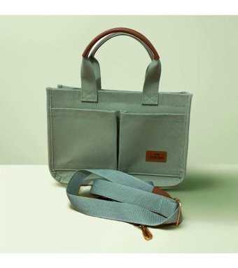 Y.Özbek Canvas Model Tote Bag i Kadın Omuz Çantası Mint