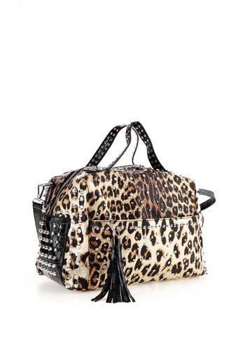 Ççs 17021 Leopar Kadın Omuz Çantası Kahverengi