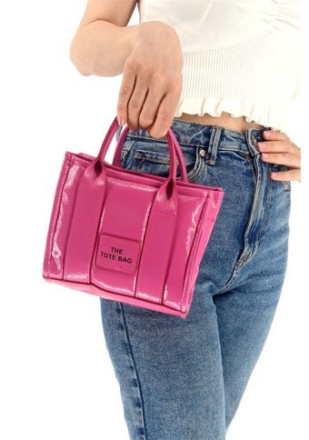 Çlk Accessories Minik Yazı Kadın Omuz Çantası Pembe