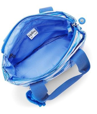 Kipling Minta Desenli Dıluted Kadın Omuz Çantası Beyaz - Mavi