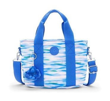 Kipling Minta Desenli Dıluted Kadın Omuz Çantası Beyaz - Mavi