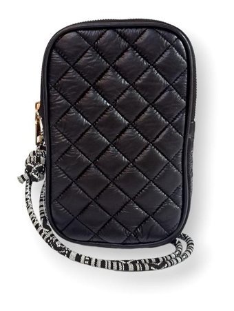 Çlk Accessories Renkli İp Kapitone luk Trry079 Kadın Omuz Çantası Siyah
