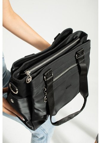 Mega Bag Saten Kadın Omuz Çantası Siyah