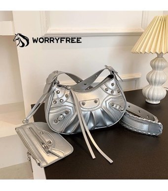 Worryfreeshopping Kart Tutuculu Moda Wr0402102 Kadın Omuz Çantası Gümüş