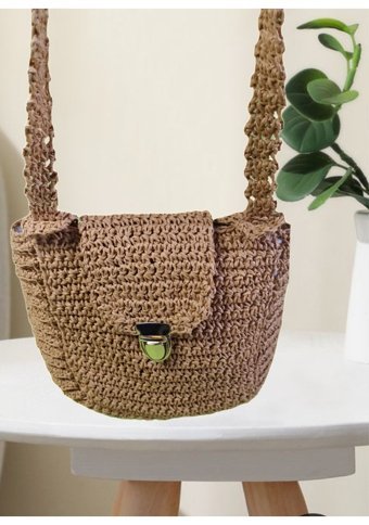 Ecndesing Handmade Postacı Kadın Omuz Çantası Kahverengi