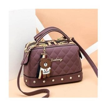 Happyplanet Bn Moda Eşkenar Dörtgen Küçük Koku Boston Kadın Omuz Çantası Mor
