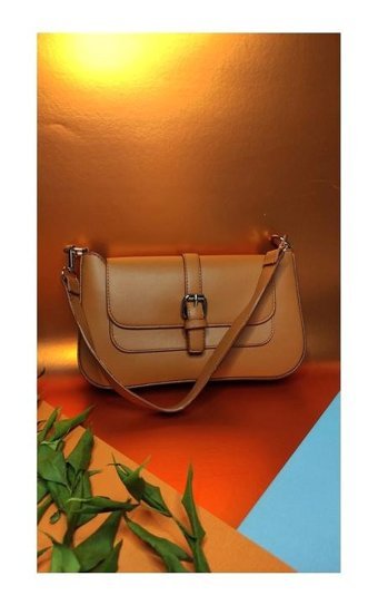 Güneş Modest Retro Kadın Omuz Çantası Taba