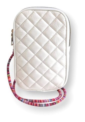 Çlk Accessories Renkli İp Kapitone luk Trry079 Kadın Omuz Çantası Beyaz