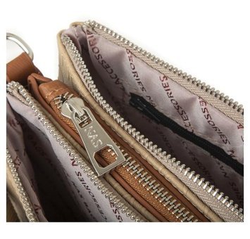 Byhakan Nas Bag1184 Gofraj Kadın Omuz Çantası Yeşil - Taba