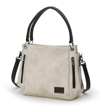 Cappadocia Vintage 3232 New Phaselis Krem Suni Deri Tote Kadın Omuz Çantası Krem