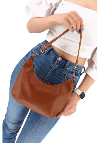 Çlk Accessories Paraşüt Oval Trl8016 Kadın Omuz Çantası Kahverengi