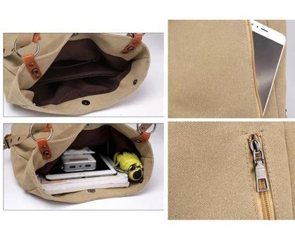 Worryfreeshopping Modası Kanvas Kadın Omuz Çantası Kahverengi