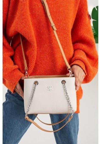 Çanta Trend Polo Of Colors Krem 4 Bölmeli Kadın Omuz Çantası Krem