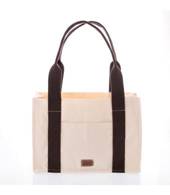Miaju Kanvas Tote Bag Krem Kadın Omuz Çantası Krem - Kahverengi