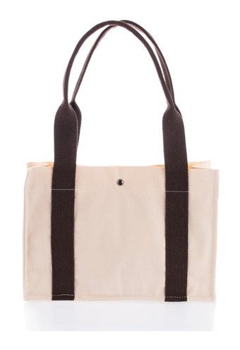 Miaju Kanvas Tote Bag Krem Kadın Omuz Çantası Krem - Kahverengi
