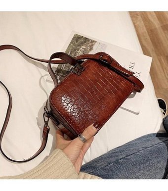 Sones Casual Pu Messenger Kadın Omuz Çantası Kırmızı