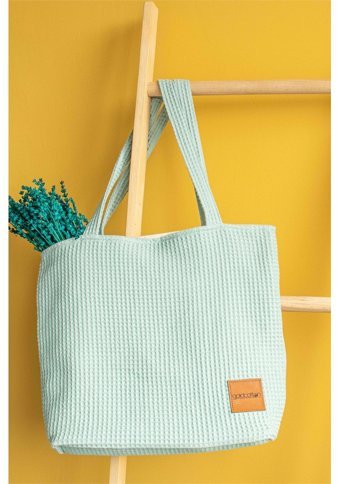 Gold Cotton Waffle Dione Mint Kadın Omuz Çantası Mint