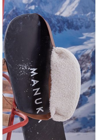 Manuka Suni Kürklü Kadın Omuz Çantası Bej