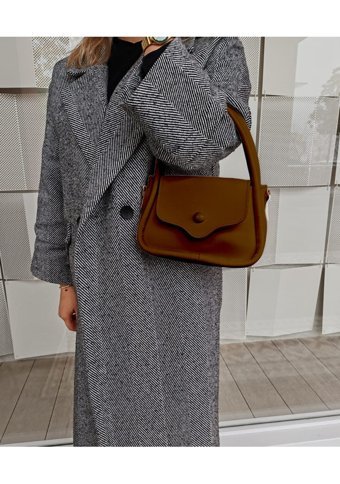 Cirphicollection Düğmeli Kadın Omuz Çantası Kahverengi