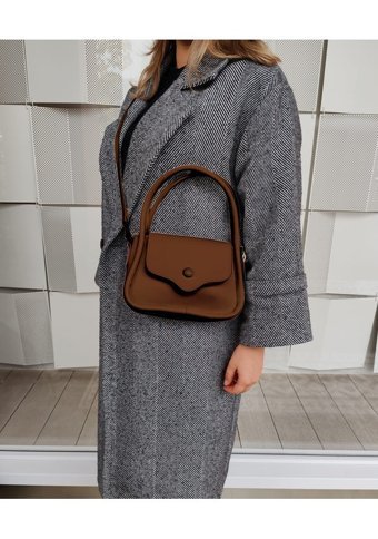 Cirphicollection Düğmeli Kadın Omuz Çantası Kahverengi