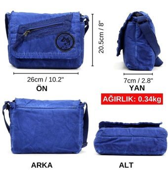 Old Cotton Cargo 7136 Küçük Indigo Okul Kadın Omuz Çantası Mavi
