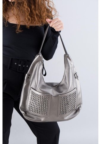 Kriste Bell Krıstebell Özel Seri 26534 Pewter Kadın Omuz Çantası Beyaz - Gri