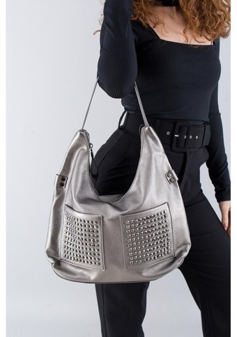 Kriste Bell Krıstebell Özel Seri 26534 Pewter Kadın Omuz Çantası Beyaz - Gri