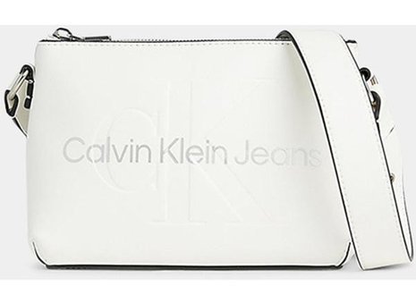 Calvin Klein K60K610681 Kadın Omuz Çantası Beyaz - Gümüş