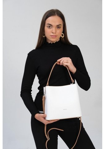Çanta Trend Kubraboutique 4 Bölmeli Yeni Sezon Kadın Omuz Çantası Beyaz