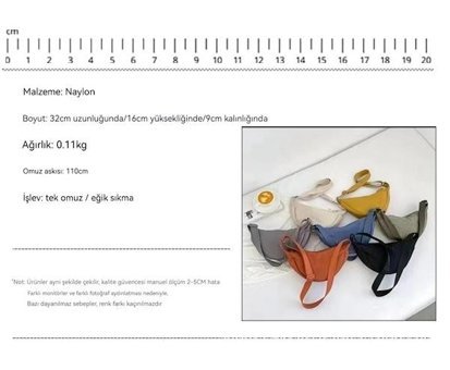 Jzcat Moda Çok Yönlü Naylon Kanvas Kadın Omuz Çantası Turuncu